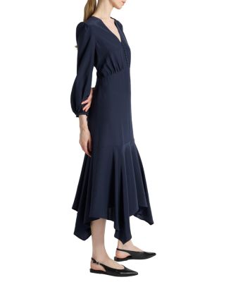Carina Silk Midi Handkerchief Dress