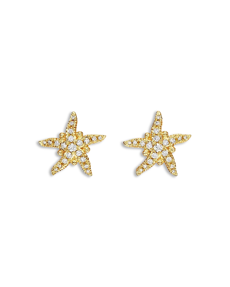 Temple St. Clair 18K Yellow Gold Fj Diamond Sea Star Stud Earrings