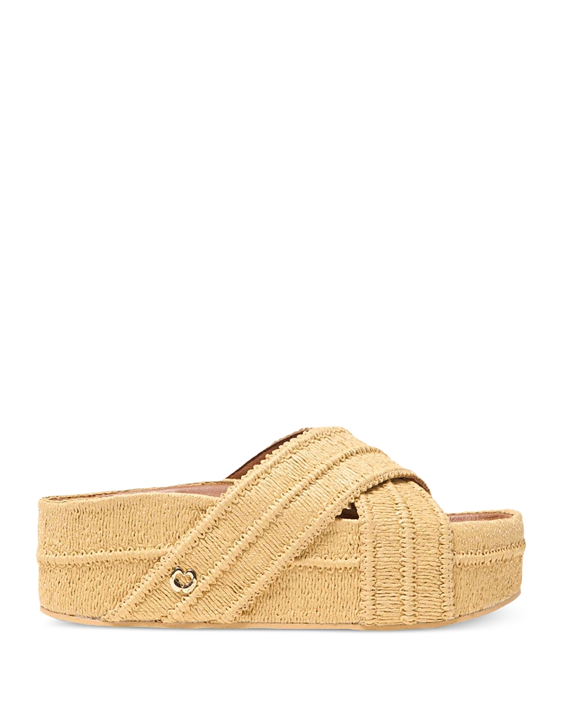 Maje Women's MFACH00870 Raffia Crisscross Platform Sandals
