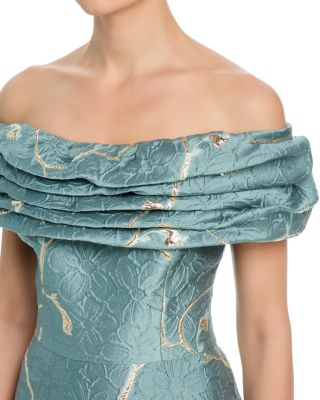 Off the Shoulder Jacquard Gown