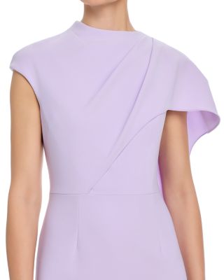 Crepe Asymmetrical Side Drape Cape Gown