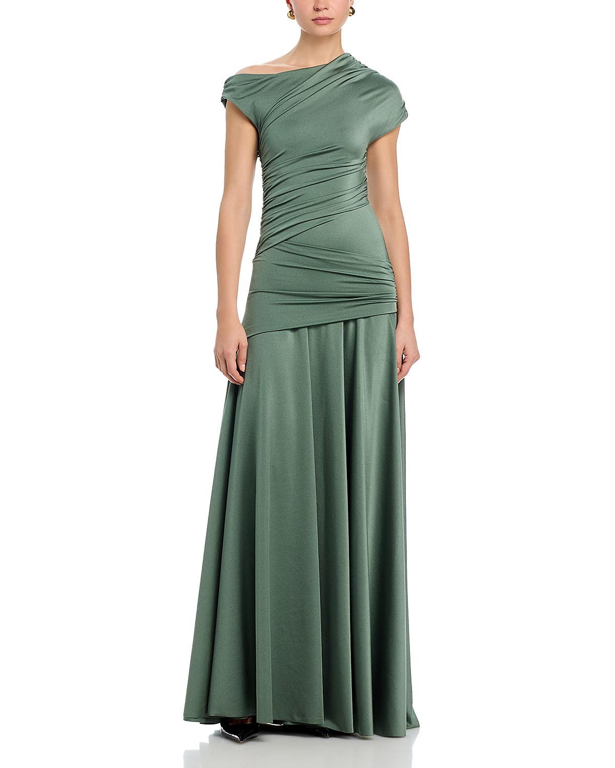 Chiara Boni La Petite Robe Becia Ruched Asymmetric Gown