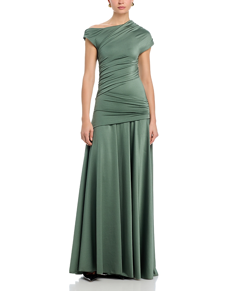 Chiara Boni La Petite Robe Becia Ruched Asymmetric Gown