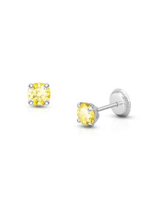 Girls' 14K Gold Crystal Birthstone Stud Earrings - Baby, Little Kid, Big Kid