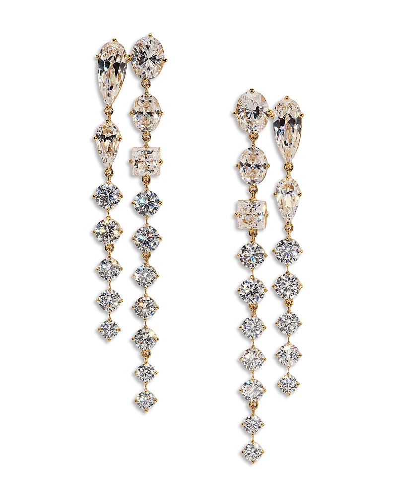 Nadri Lucia 18K Yellow Gold Plated Cubic Zirconia Double Linear Earrings