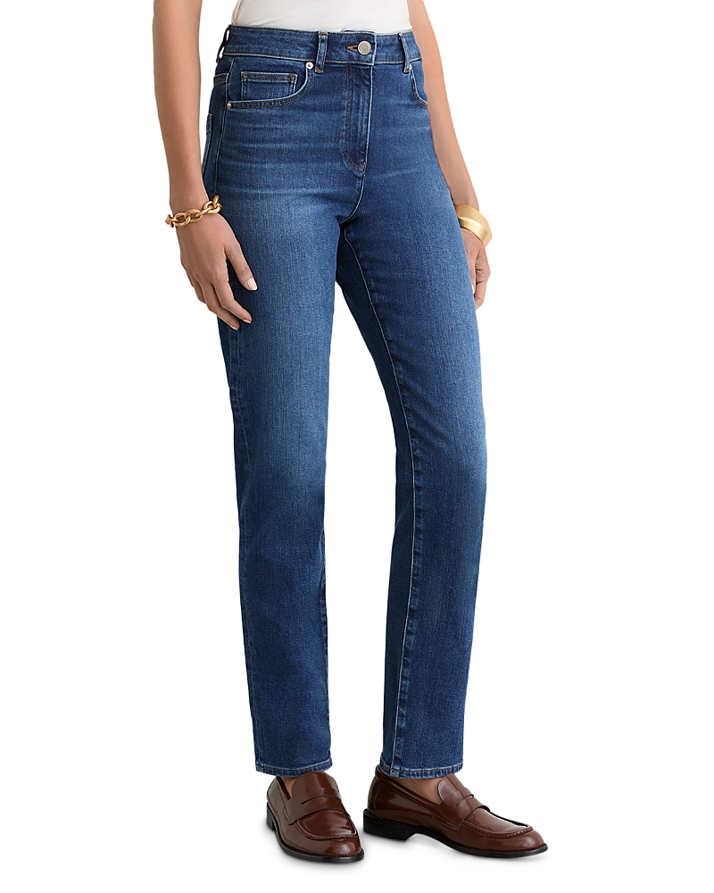 Reiss Petites Isabel Mid Rise Slim Jeans in Mid Blue