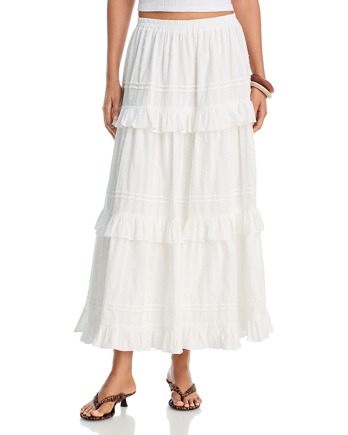 Aqua Swiss Dot Maxi Skirt - Exclusive