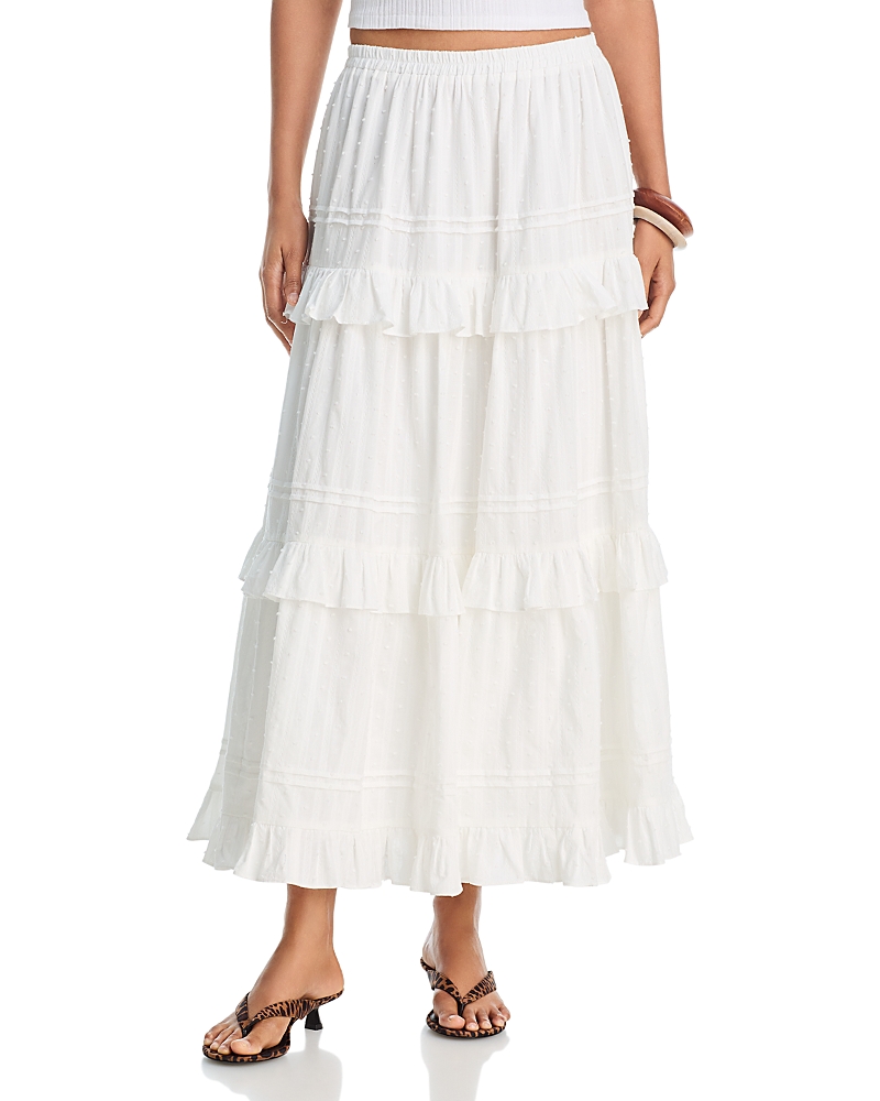 Aqua Swiss Dot Maxi Skirt - Exclusive