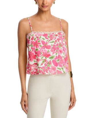 AQUA Lace Trim Cami Top - Exclusive | Bloomingdale's Women
