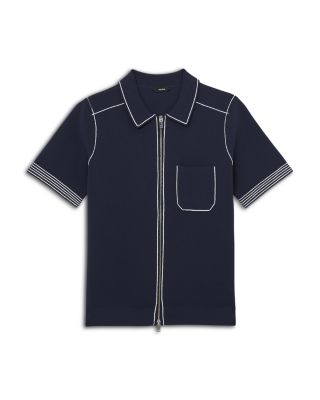 Blake Regular Fit Contrast Pipe Navy Shirt