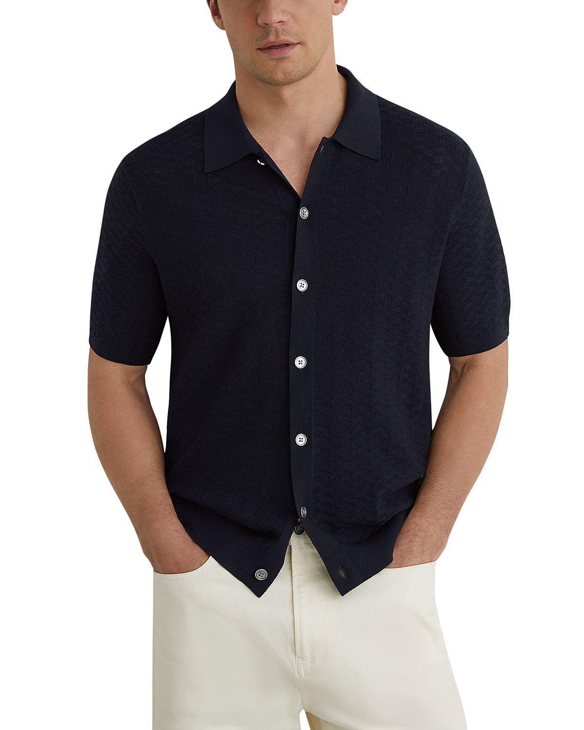 Reiss Phoenix Slim Fit Navy Shirt