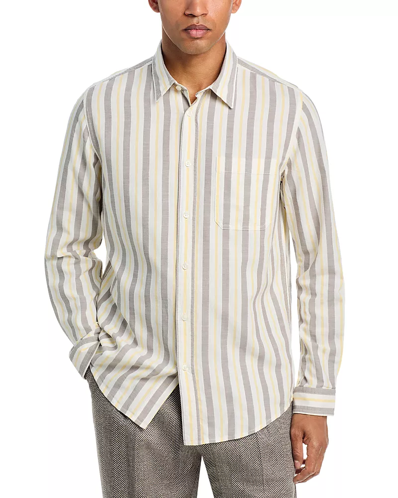Hugo Erillo Oversized Fit Kent Collar Stripe Shirt