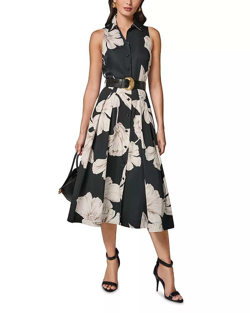 Donna Karan Belted A Line Dress