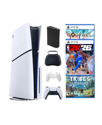  Playstation 5 Slim Disc Bundle With NBA 2K26 Game + 2 Bonus Games and Accessories