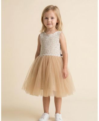 beige stripe dress Esther & Co. Korbel Dress main image 1
