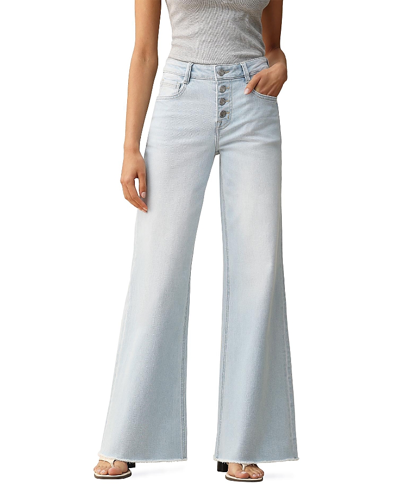 Bayeas Wide Leg Denim Jeans in Light Blue