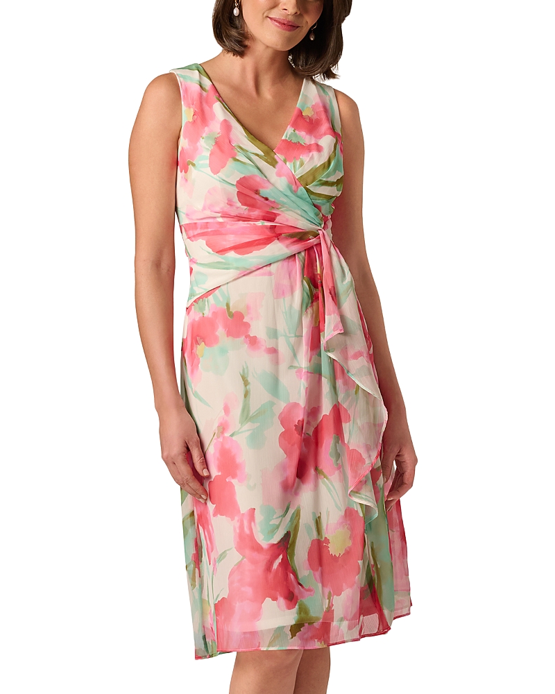Adrianna Papell Draped Chiffon Dress
