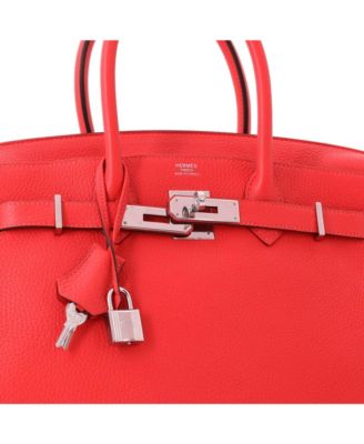 Birkin 30 Handbag Red Togo with Palladium Hardware