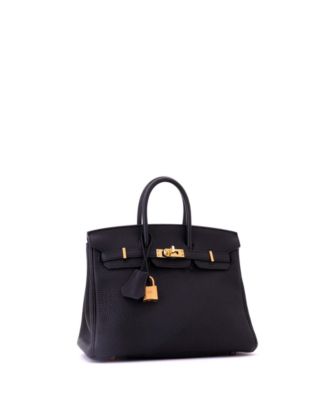 Birkin 25 Handbag Black Togo with Rose Gold Hardware