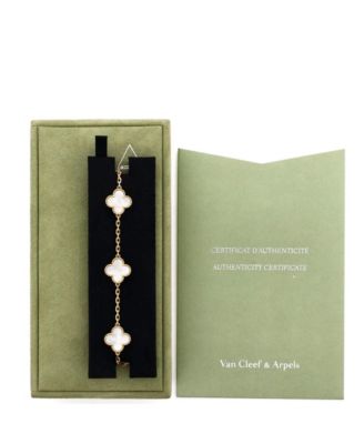  Vintage Alhambra 5 Motifs Bracelet 18K Gold and Mother of Pearl