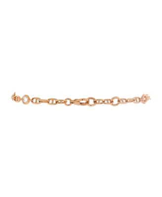 Medium Chaine d'Ancre Punk Bracelet 18K Rose Gold with Pave Diamonds