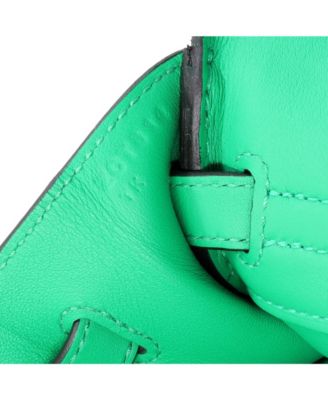 Birkin 25 Handbag Green Swift with Palladium Hardware