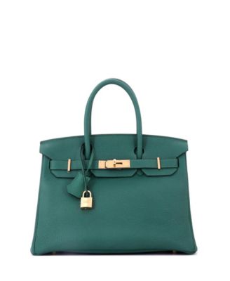 Birkin 30 Handbag Green Togo with Gold Hardware