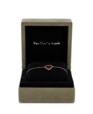 Sweet Alhambra Heart Bracelet 18K Rose Gold with Carnelian