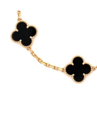  Vintage Alhambra 5 Motifs Bracelet 18K Gold and Onyx