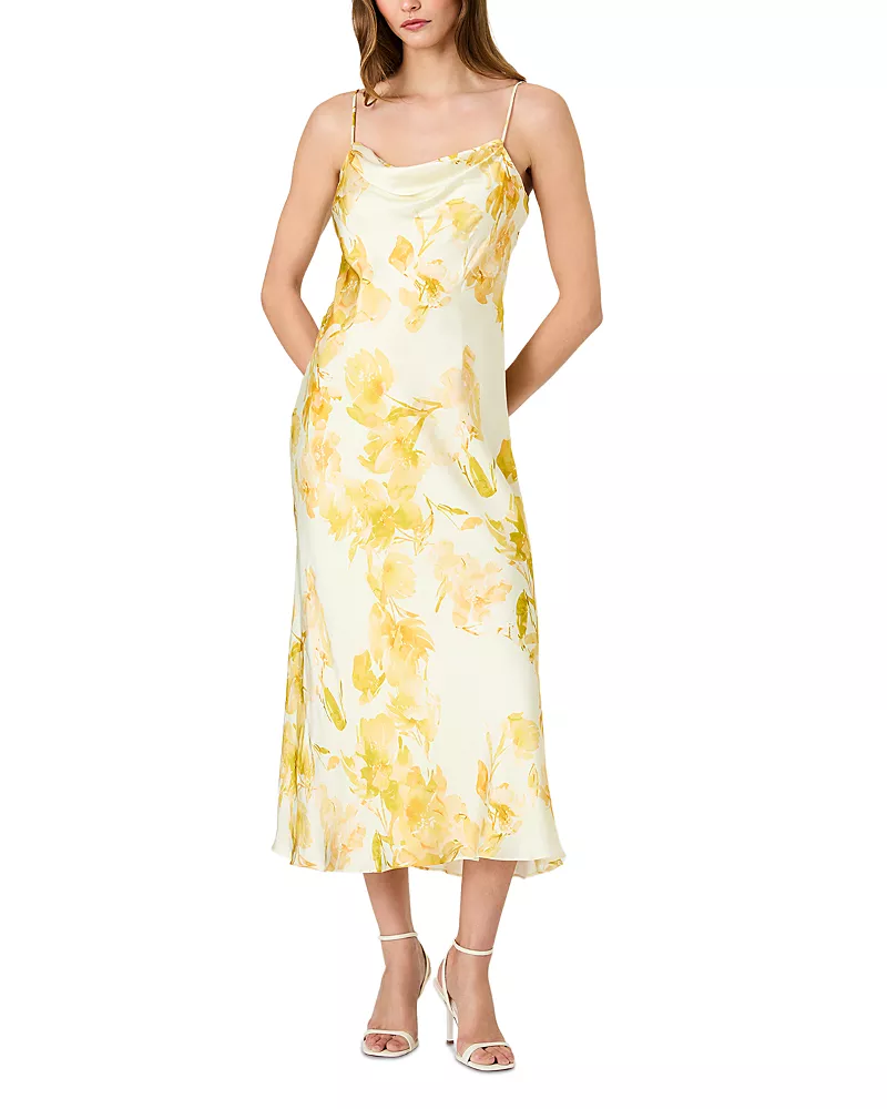 French Connection Oona Satin Sophi Cowk Neck Dress