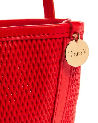 Choupette Perforated Diamond Leather Bucket Bag