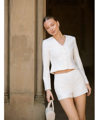 Halsey Twill Tailored Cropped Jacket