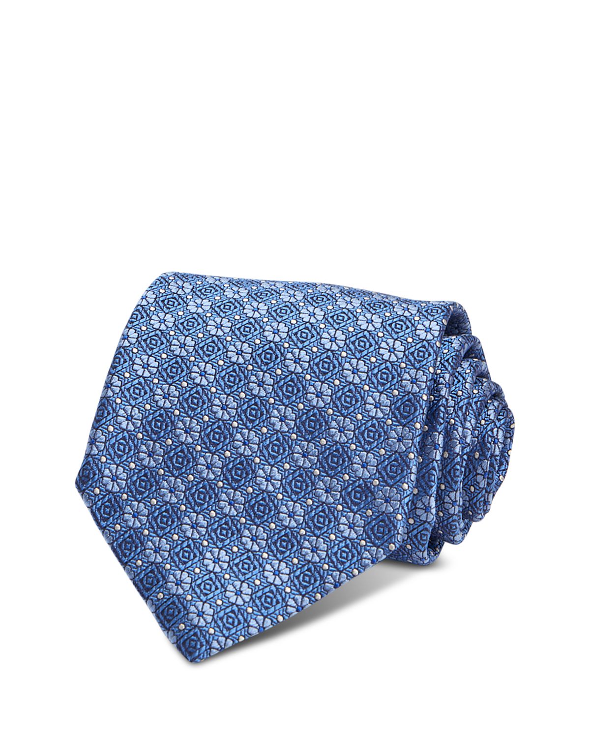 David Donahue Silk Classic Geometric Floral Tie