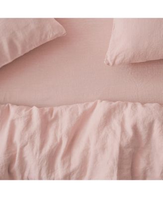 Linen Blend Fitted Sheet, Queen