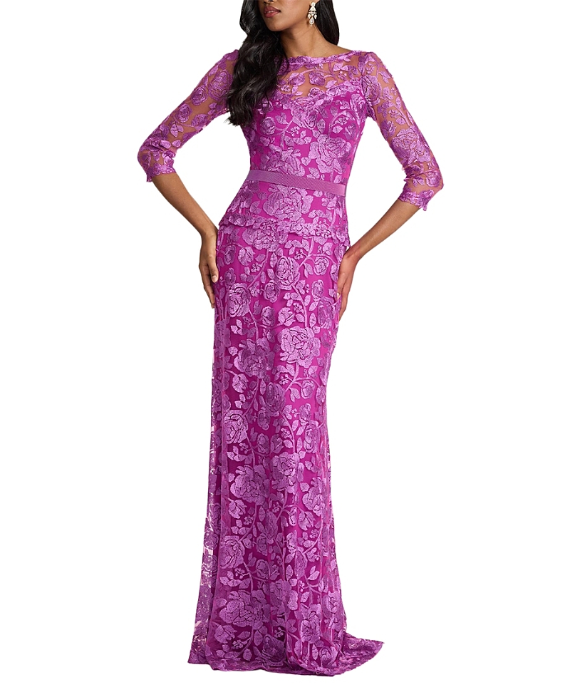 Tadashi Shoji Carelle Embroidered Tulle Gown