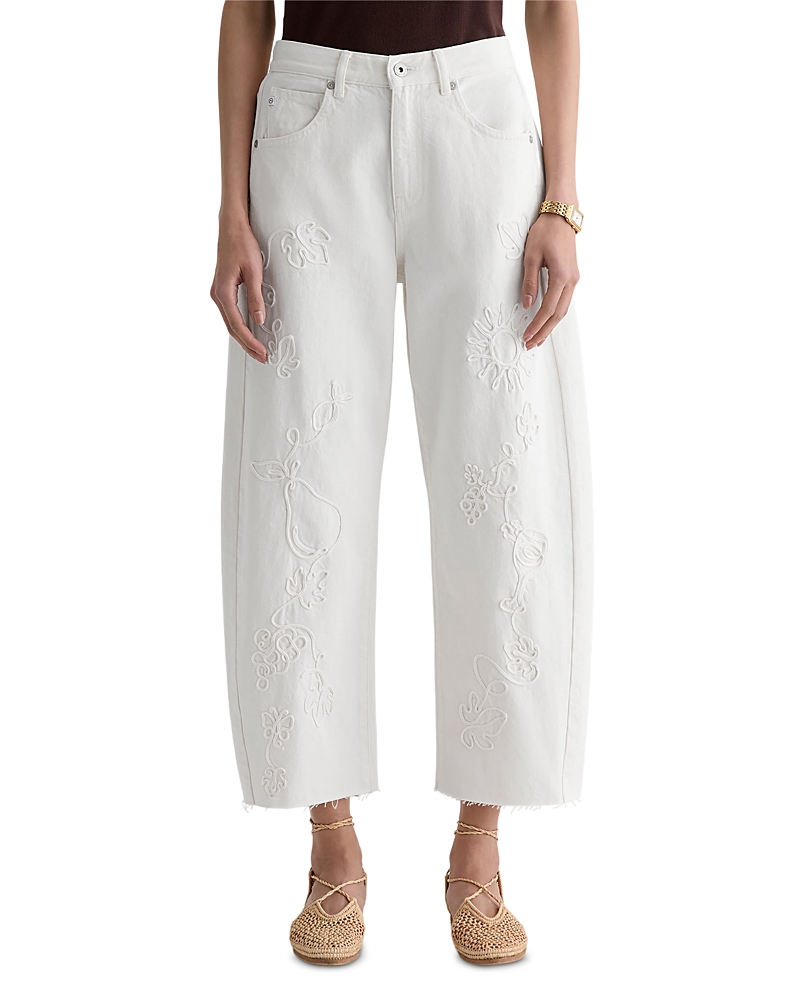 Ag Hattie High Rise Crop Barrel Leg Jeans in Grapeful Glow