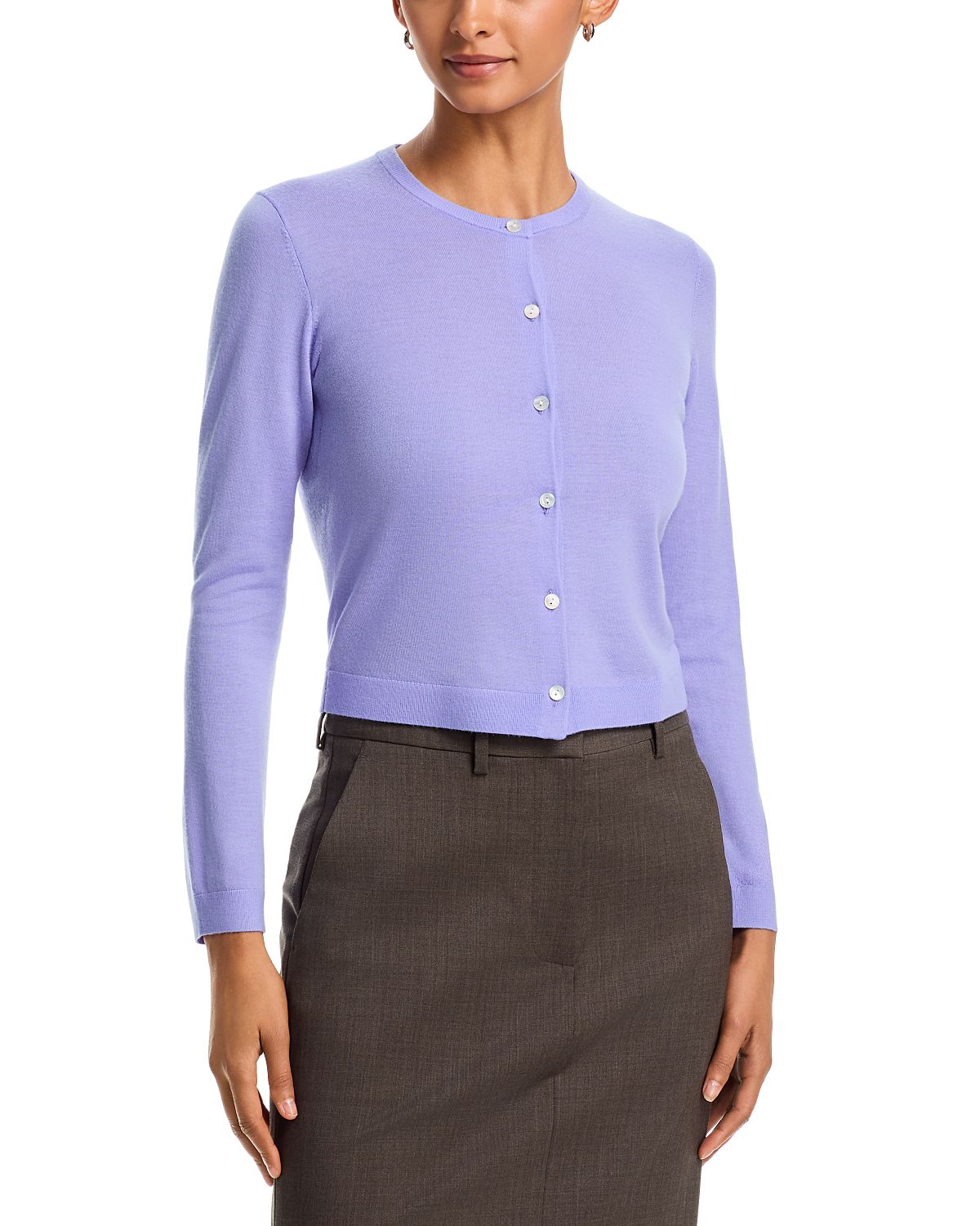 Theory Cropped Wool Cardigan