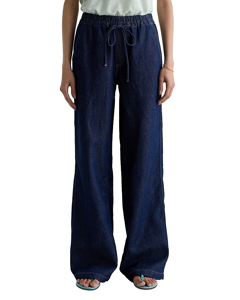 Ag Adria Cinched Low Rise Wide Leg Jeans in Napa