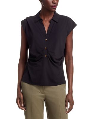 Short Sleeve Half Placket Pullover Top