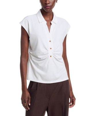 Sioni Short Sleeve Half Placket Pullover Top