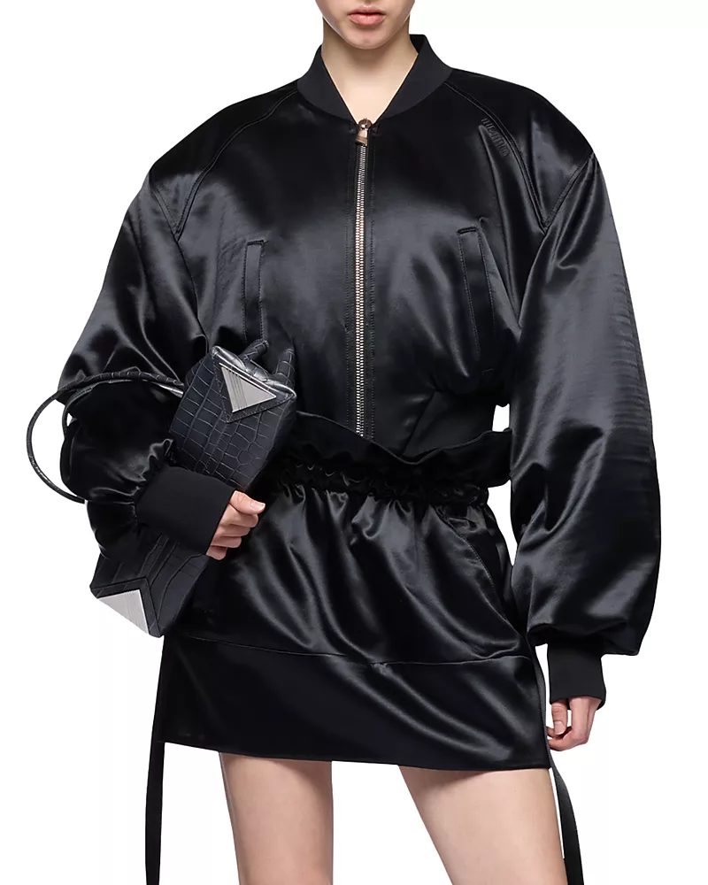 The Attico Satin Bomber Jacket