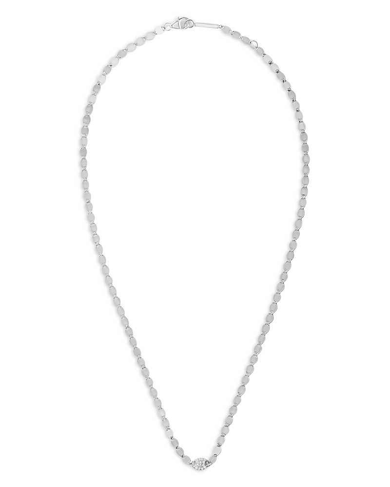 Lana 14K White Gold Diamond Mini Cluster Statement Necklace, 16