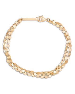 14K Yellow Gold Multi Strand Chain Bracelet