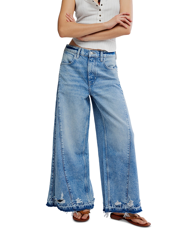 Free People Apollo High Rise Wide Leg Jeans in Streamline