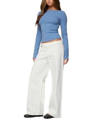  Loria Striped Boat Neck Top