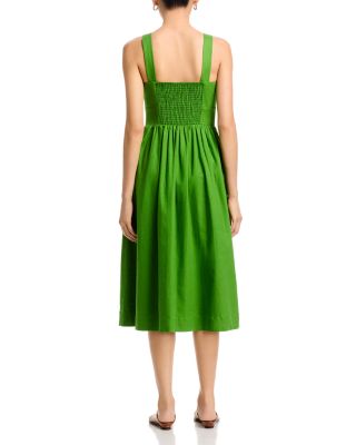 Aspen Linen Sweetheart Midi Dress