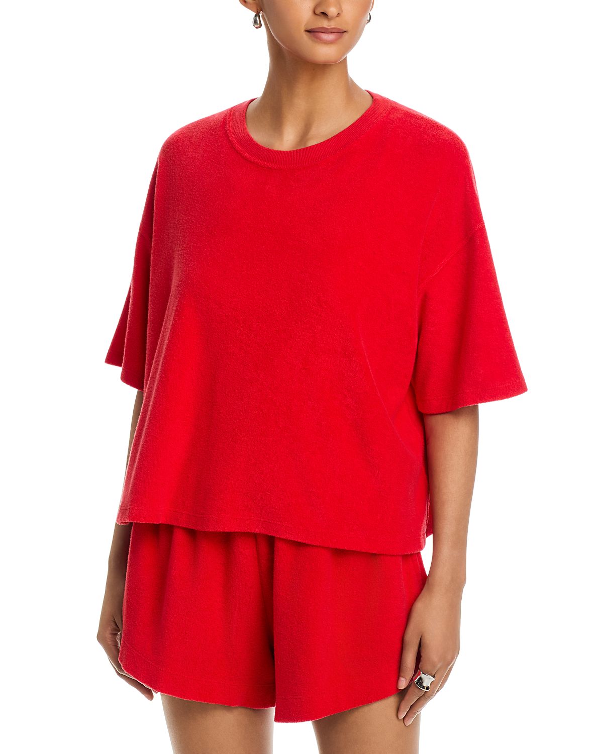 The Great. The Micro Terry Track Crew Top
