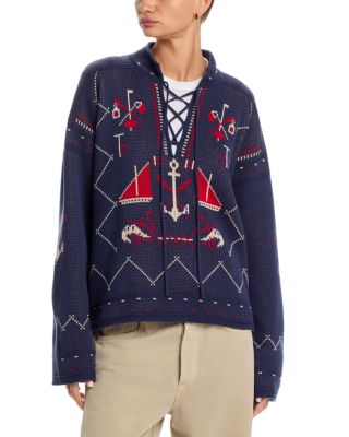 The Fisherman Lace Up Pullover Sweater