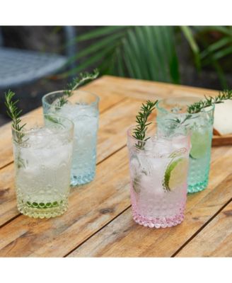  Shatterproof Acrylic Embossed Tumblers in Assorted Colors, Set of 4