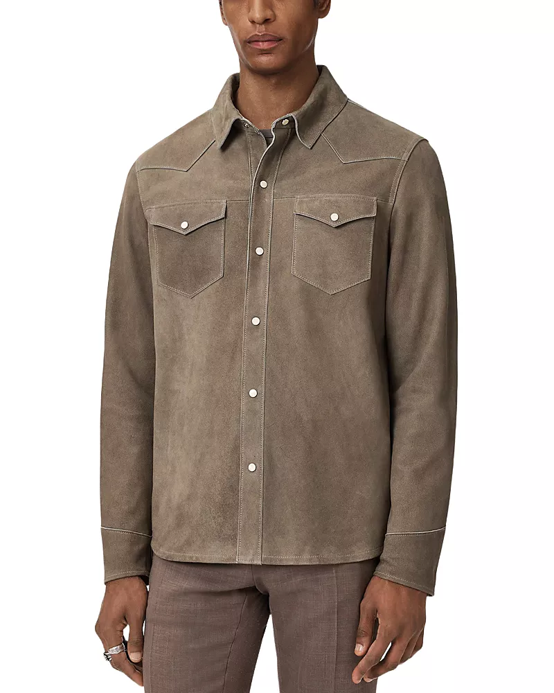 John Varvatos Sage Leather Shirt Jacket